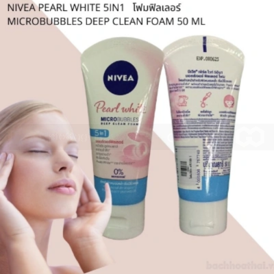 Nivea Women Pearl White MicroBubbles Deep Clean Foam 5IN1 50g x 24 Tubes