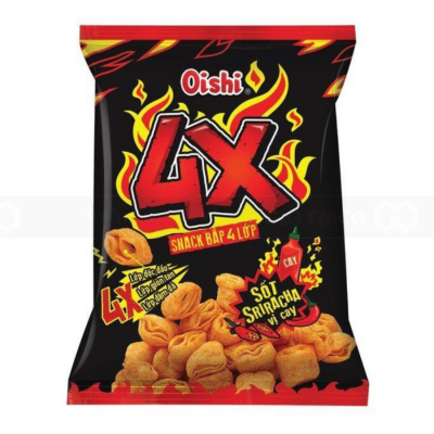 Oishi Snack Corn 4 Layers - Sriracha Sauce Spicy 32g x 80 Bags 