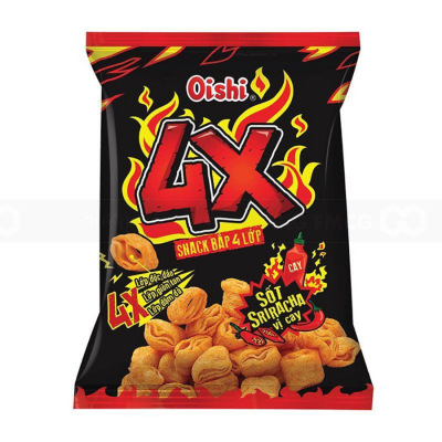 Oishi Snack Corn 4 Layers - Sriracha Sauce Spicy 75g x 12 Bags