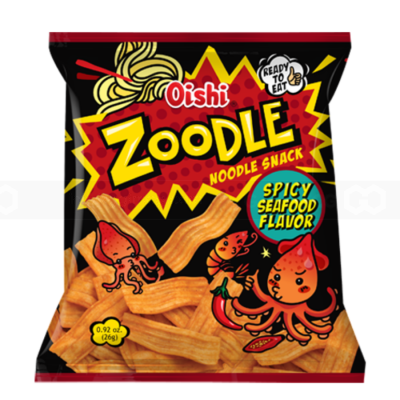 Oishi Zoodle Spicy Seafood Flavor Snack 42g x 25 Bags