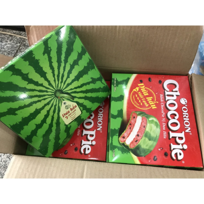 Orion Choco Pie Watermelon 28g x 12 Pcs x 8 Boxes
