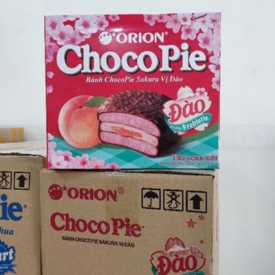 Wholesale Orion Chocopie Sakura Peach 30g x 12 Pcs x 8 Boxes