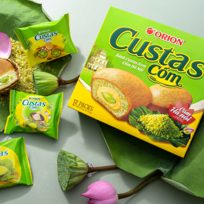 Orion Custas Cream Green Rice 23g x 12 Pcs x 8 Boxes
