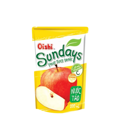 Oishi Sundays Apple Juice Drink 180ml x 10 Bags