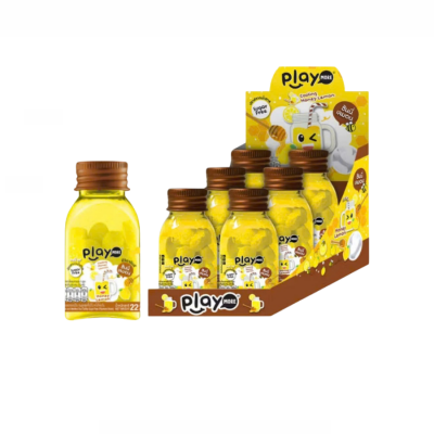 Playmore Honey Lemon Flavored Mints 22g x 6 Jars x 24 Boxes