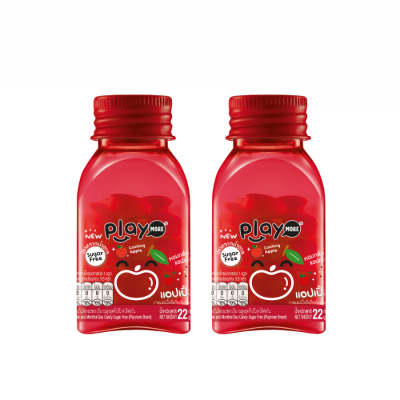 Playmore Red Apple Flavored Mints 22g x 6 Jars x 24 Boxes