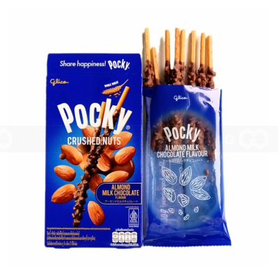 Wholesale Pocky Milk Chocolate Biscuit Stick With Crushed Nuts Almond 25gr x 10 packs x 12 boxes