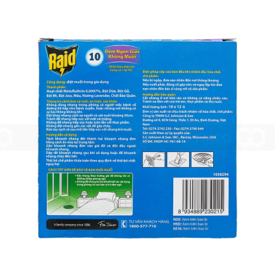 Raid Anti Mosquito Repellent Lavender 10 Coil