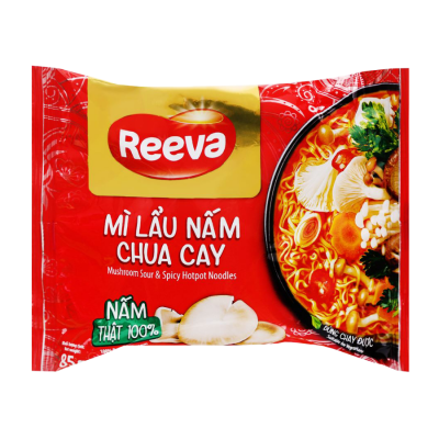 Reeva 3 Miền Spicy Mushrooms Hot Pot and Sour 85g x 30 Bags (Halal)