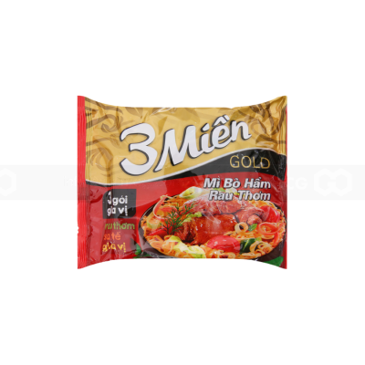 Wholesale Reeva 3 Mien Gold With Stew Beef and Herbs 75g x 30 Bag (Halal)