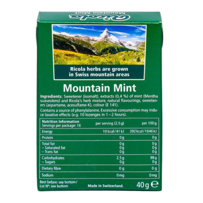 Ricola Mountain Mint 40g x 20 Boxes