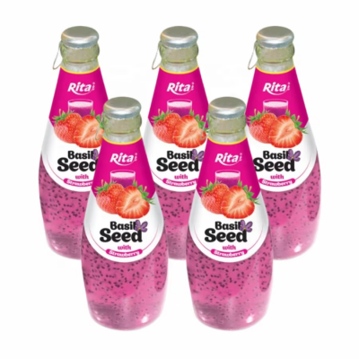 Rita Basil Seed Drink With Strawberry Flavour 290ml x 24 Bottles

