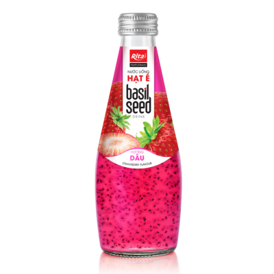 Rita Basil Seed Drink With Strawberry Flavour 290ml x 24 Bottles
