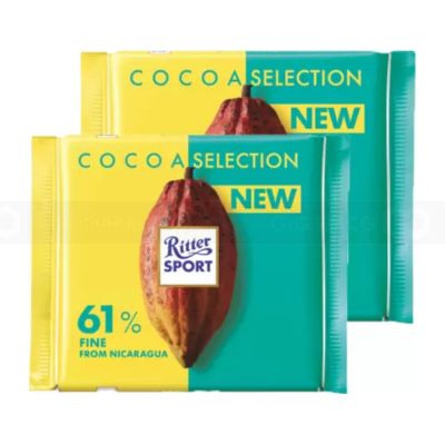 Ritter Sport Dark Chocolate 61% Cocoa 100g x 12 Bars
