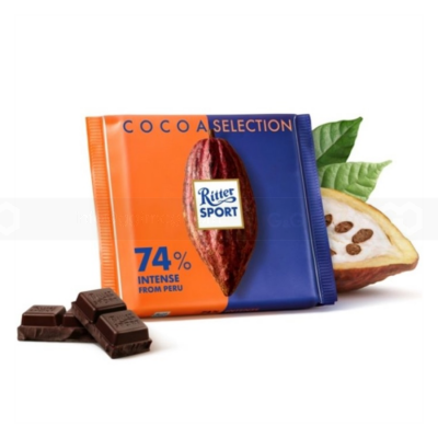 Ritter Sport Fine Dark Chocolate 74% Cocoa 100g x 12 Bars
