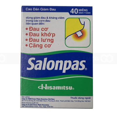 Salonpas Pain Relief Patch 40 Patches x 5 Boxes x 60 Displays