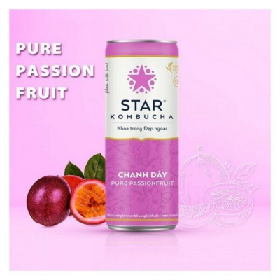 Star Kombucha Pure Passion Fruit 250ml x 12 Bottles
