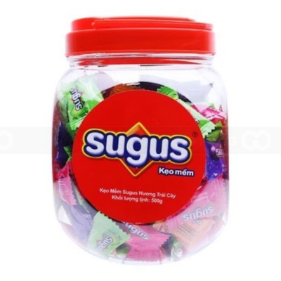 Sugus Chewy Fruit Mixed Apple, Strawberry, Grape, Orange 500g 167 Pcs x 3g x 24 Jars