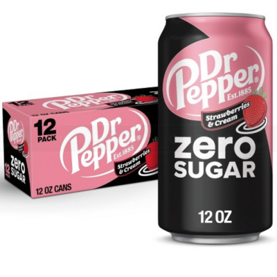 Wholesale Dr Pepper Strawberries & Cream Zero 12oz x 24 cans