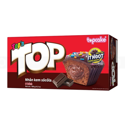Topcake Top'n Cream Filling Socola Cake Soft 180g x 16 Boxes