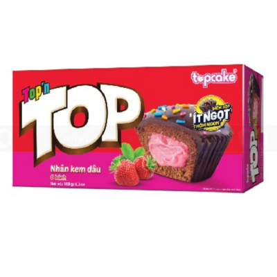 Topcake Top'n Cream Filling Strawberry Cake Soft 180g x 16 Boxes