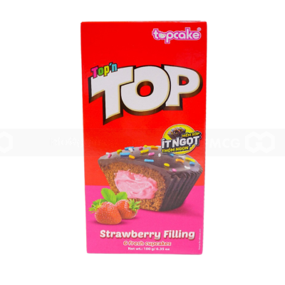 Topcake Top'n Cream Filling Strawberry Cake Soft 180g x 16 Boxes