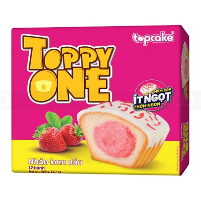 Topcake Top'n Cream Filling Strawberry Cake Soft 360g x 8 Boxes