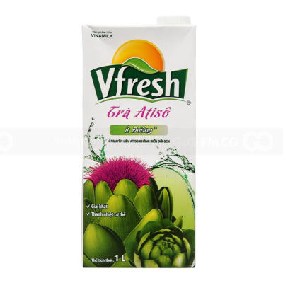 VFresh Green Tea Artichoke Less Sugar 1L x 12 Boxes