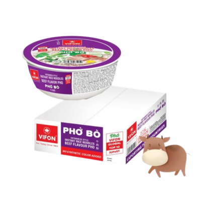 Vifon Instant Rice Noodle With Beef (for export) 120g x 12 bowls