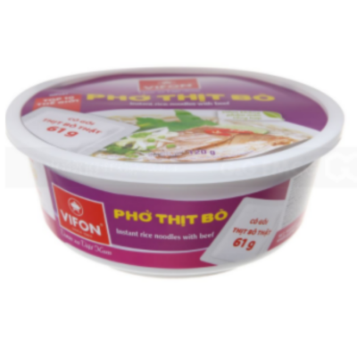 Vifon Instant Rice Noodle With Beef (for export) 120g x 12 bowls