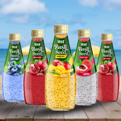 Vinut Basil Seed Drink With Lychee Juice 290ml x 24 Bottles