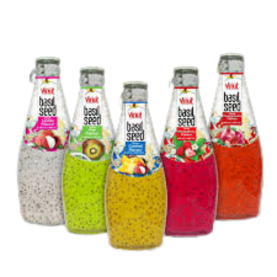 Vinut Basil Seed Drink With Strawberry Juice 290ml x 24 Bottles