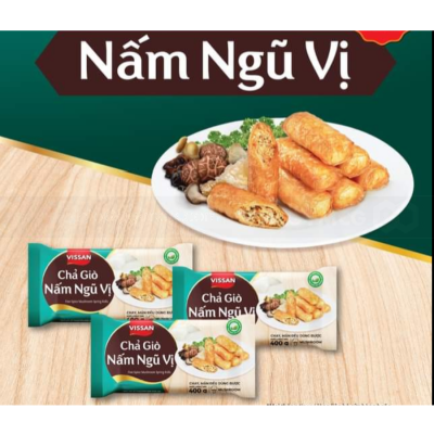 Vissan Spring Rolls with Five Spices Mushrooms 400g x 32 Bags