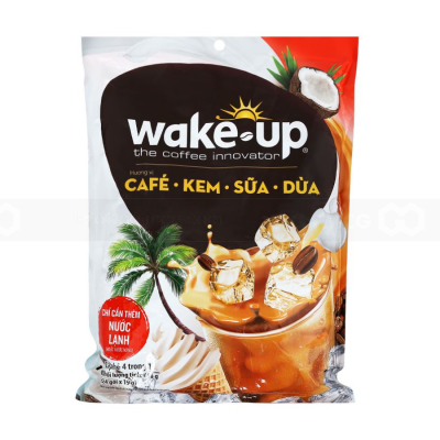 Vinacafe Wake Up 3in1 Coconut Milk Cream Coffee 19g x 24 Sachets x 20 Bag