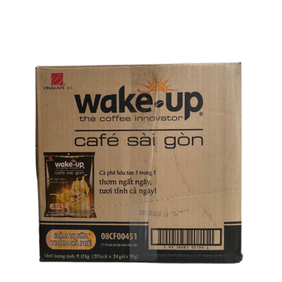 Vinacafe Wake Up 3in1 Sai Gon Coffee 19g x 24 Sachets x 20 Bags