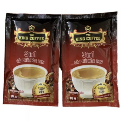 King Coffee 3 in 1 Instant Coffee 24g x 30 Sachets x 12 Jars