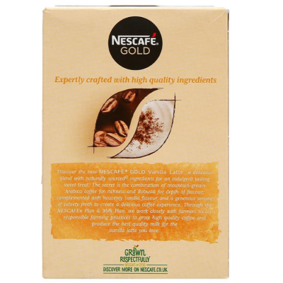 Wholesale Nescafe Gold Vanilla Latte148g (15.5g x 8 Sachets) x 6 Boxes