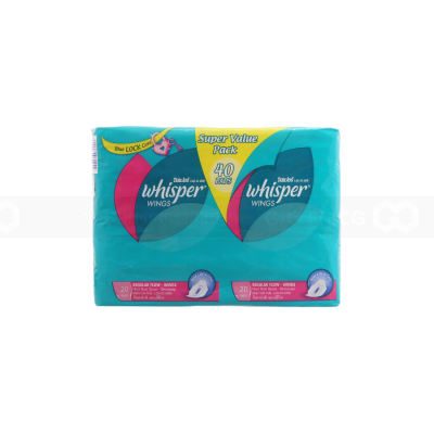 Whisper Super Value Pack Regular Flow Wings 23 cm, 40Pcs x 12 Packs