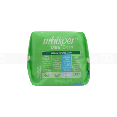 Whisper Ultra Thin Clean - Normal Heavy Days Wings 28cm, 16 Pcs x 24 Packs