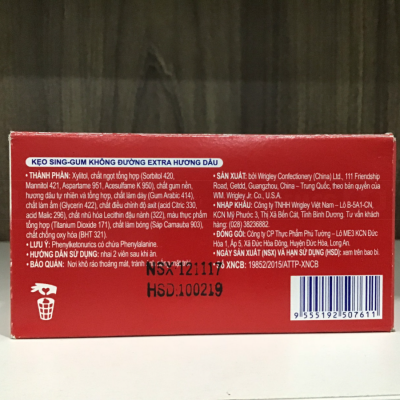 Wholelsale Wrigley's Extra Strawberry Gum 11g x 12 Blisters x 50 Boxes
