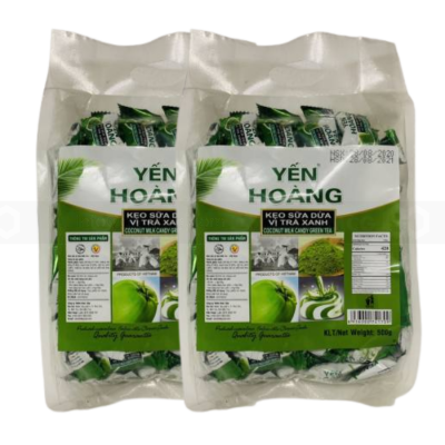 Yen Hoang Crispy Coconut Green Tea Candy 500g x 20 Bags