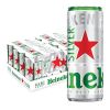 Heineken Alcohol 4% Beer 330ml x 24 Silver Cans