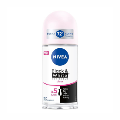 Nivea Invisible Black & White Clear Deodorant Roll On Women 50ml x 24 pcs