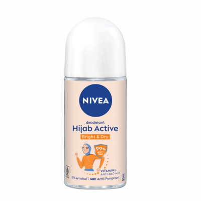 Nivea Hijab Active Bright & Dry Deodorant Roll On Women 50ml x 24 pcs