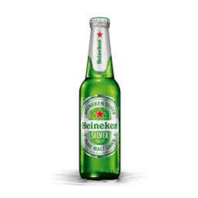 Heineken Alcohol 4% Beer 330ml x 24 Silver Glass Bottles