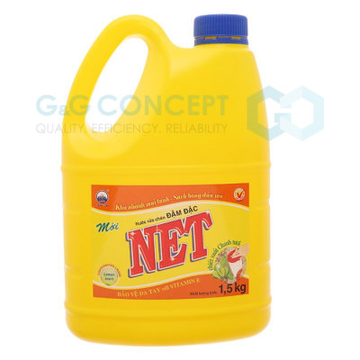 Net Concentrated Dishwashing Liquid Lemon 1.5Kg x 8 Bottles