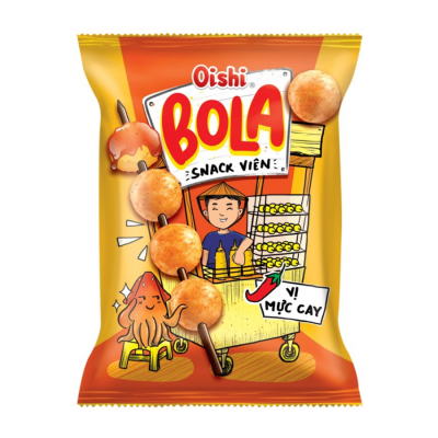 Oishi Snack BoLa Spicy Squid Flavor Balls 34g x 80 bags