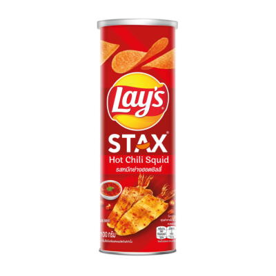 Lay's Stax Hot Chili Squid Potato Chips - 100g VN  x 16 Cans