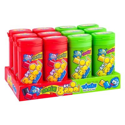 Big Babol Gum Moonster Color Painting Red & Yellow 16g x 12 Jars x 12 Boxes