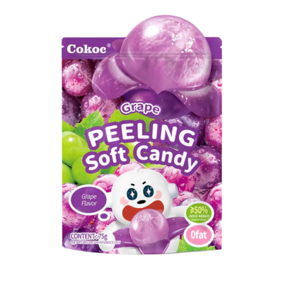 Cokoc Grape Flavored Peeled Gummy Candy 75g x 50 Bags